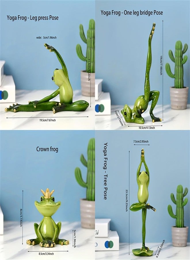 LINZHEN Crown Pastoral Yoga Frog Ornament,Decorate Living Room, Balcony, or Desktop Bookcase with Resin Crafted Frog Figurine,Perfect Yard and Holiday Supplies for Patio and Lawn Décor - Image 2